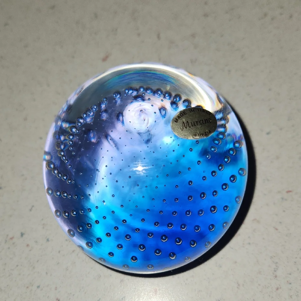 Murano Azure Glass Aquarium Sphere